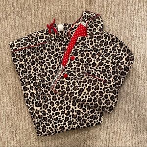 Leopard print flannel pajamas